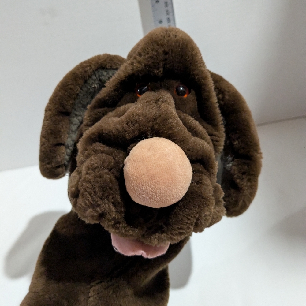 Wrinkles Dog Hand Puppet Golf Cover Stuffed Plush Toy Ganz Bros VTG 1984